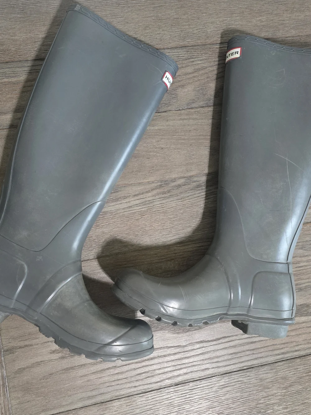 Hunter Original Tall Grey Rain Boots Women’s Size 9 Wellingtons Wellies Outdoor